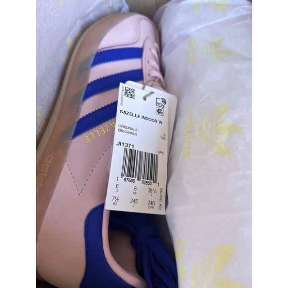 Adidas Gazelle Indoor Clear Pink/Lucid Blue Women's Size 7.5 JI1371 - Picture 11 of 12